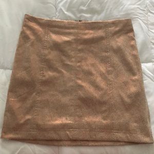 Rose Gold Vegan Suede Free People Mini Skirt